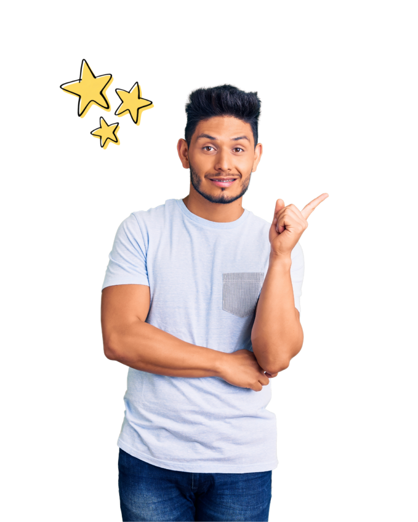 person pointing next to contact form leonline